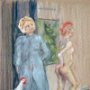 Naked Lady with Displeased Hostess and Chicken