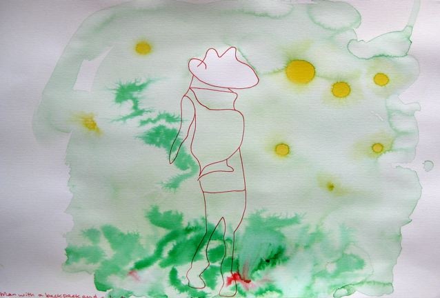 Man with a backpack and a hat