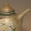 Salt teapot with floral slip work