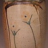Large salt vase with double floral slip work