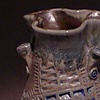 Triangular textured salt vase