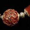 Red Stamped Ball Necklace
