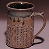 Salt fired textured mug