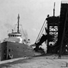 JACK DELANO
Sandusky, Ohio.  Coal docks.  Loading coal into a lake freighter at the Penna. R.R. No. 3 dock  
#29507

May 1943

