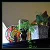 In Its New Home: Swirly Eye sun catcher (microwave plate)