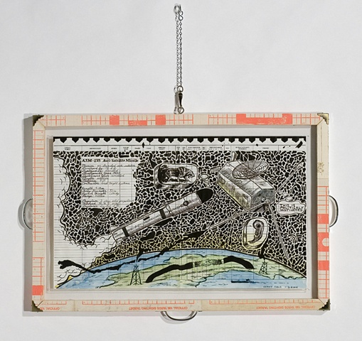 two-sided ink drawings on record forms