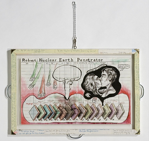 two-sided ink drawings on record forms