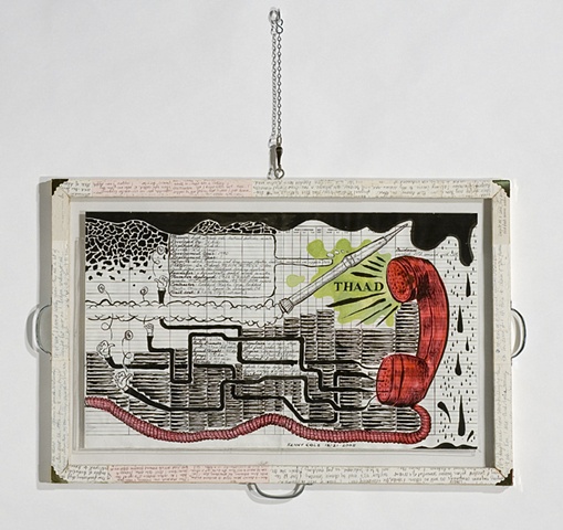 two-sided ink drawings on record forms