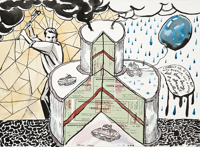 ink drawing by Kenny Cole titled Cake