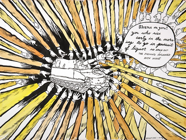 ink drawing by Kenny Cole titled Shame