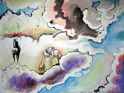 ink drawing by Kenny Cole titled Preakness