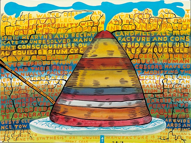 hand drawn text with layered pyramid drawing by Kenny Cole