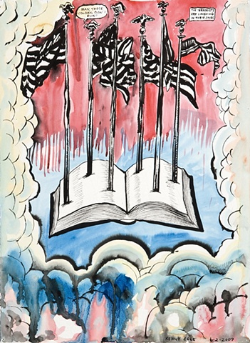 ink drawing by Kenny Cole titled These Colors Don't Run