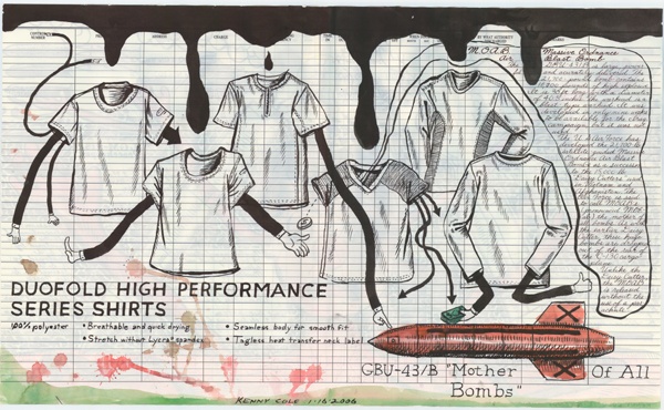 two-sided ink drawings on record forms