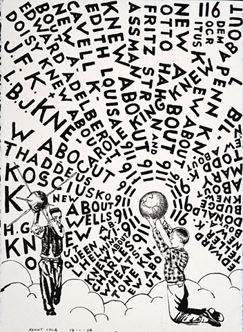 ink drawing by Kenny Cole titled Carole King Knew