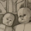 dolls at window