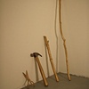 gold tools scissor, hammer, stick, big stick