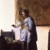 Woman in Blue, Restored    