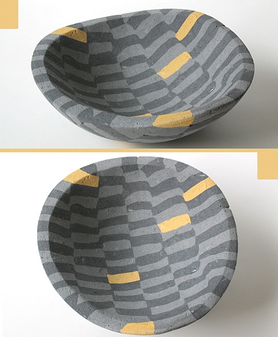 concrete bowl, concrete bird bath