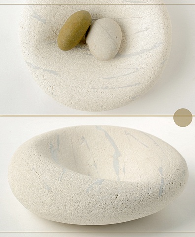 white multi-purpose concrete bowl 