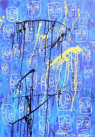 Bright Blue Onlookers