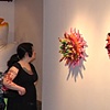 Here's a shot of a show at Mush Room Project Space.  The round, wall pieces are mine and the inflatable sculptures are by Claire Ashley.