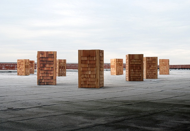 Untitled Sculpture, 2009
9 cedar boxes, 6' 2" x 3' x 3' each