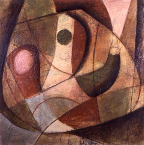 Three figures on a beach
