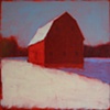 Wintery Red Barn