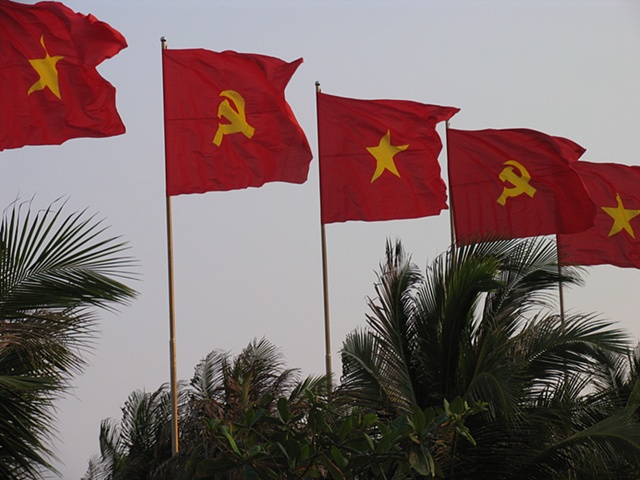 The flags of Vietnam.