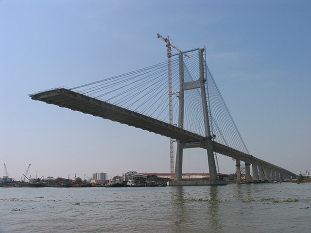 The new Saigon River bridge, a testament to the expansion and development that is occuring exponentially in Vietnam.