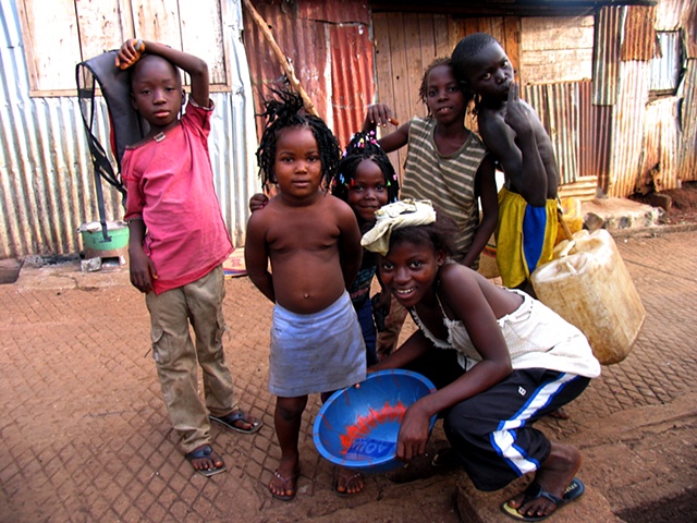 Children of a slum in downtown Freetown.