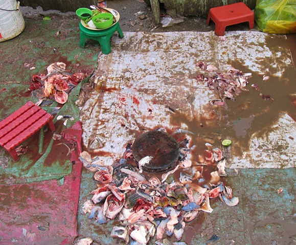 Remnants from a morning market, Saigon.