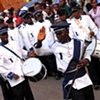 A marching band for Alumni festivities at the Prince Edward School, Freetown.