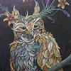 Lavender and Black Eyed Susan Owl