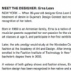 "meet the designer" article
