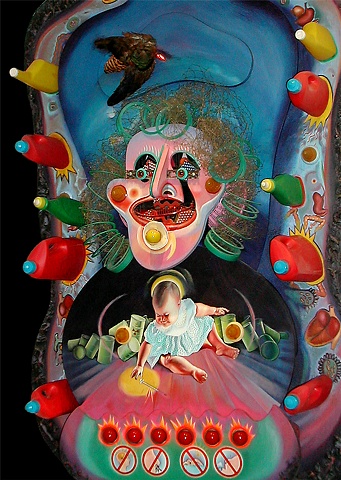 Sculptural painting from Toxic Paradise series