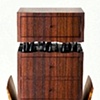 chest on stand - East Indian rosewood, mahogany, ebonized walnut, ebony