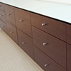 low dresser - ebony, white glass
