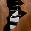 chest on stand - fiddleback maple, black walnut, ebony, forged iron