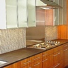 kitchen - ribbon mahogany, aluminum