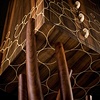 chest on stand - orientalwood, black walnut, molten sulfur inlay, bone handles