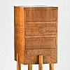 chest on stand - madrone burl, mahogany, ebony, grenadillo