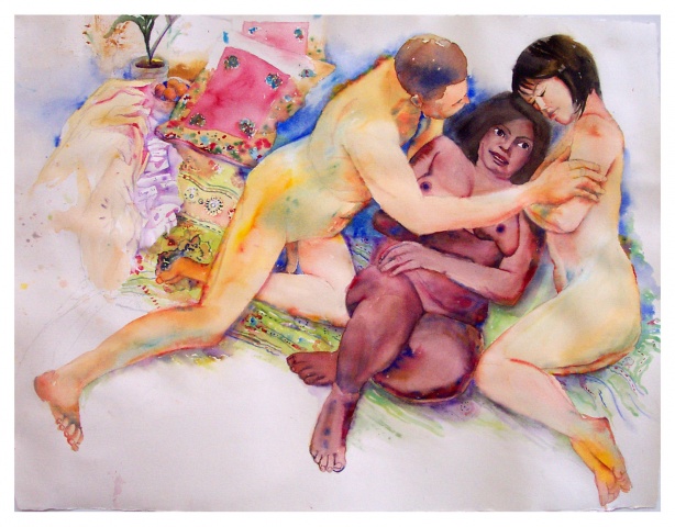 Watercolor Painting Three Stars by Emily Stedman