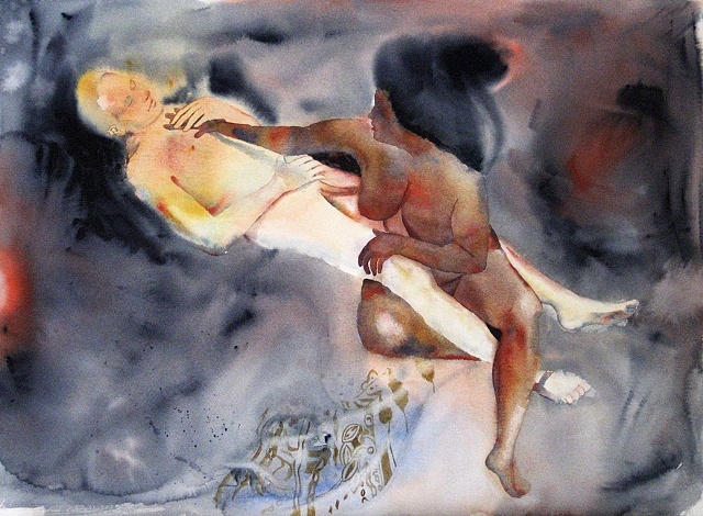 Watercolor Painting Reaching by Emily Stedman