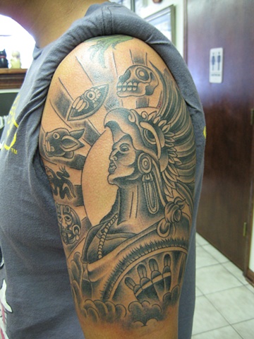 BACK TO TATTOOS SHARE THIS aztec warrior god tattoo Virtue Tattoo near