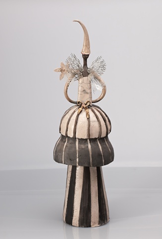 raku ceramic sculpture, whimical 