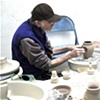 Lou Demonstrating Slip Glazing