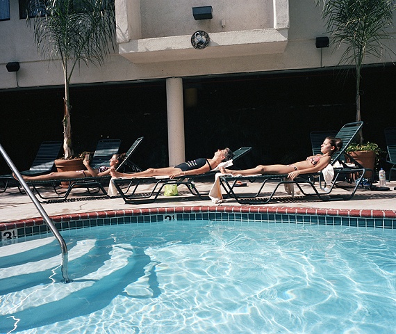 Jane, Emily and Abby by Pool, 2004