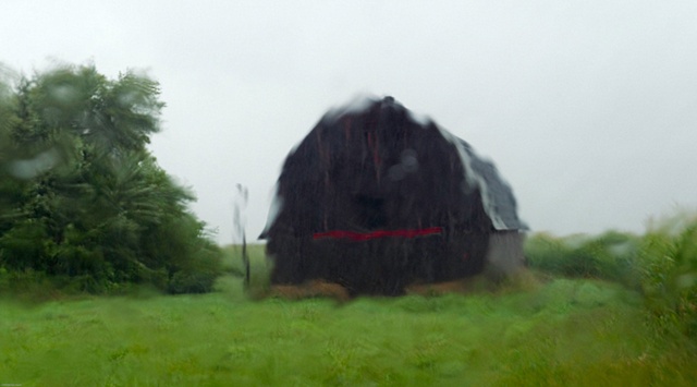 barn with red stripe
